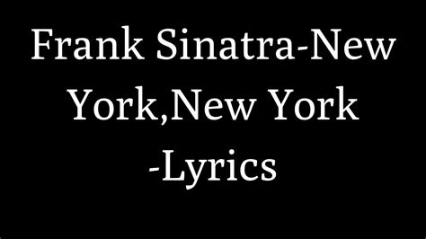 frank sinatra new york new york lyrics